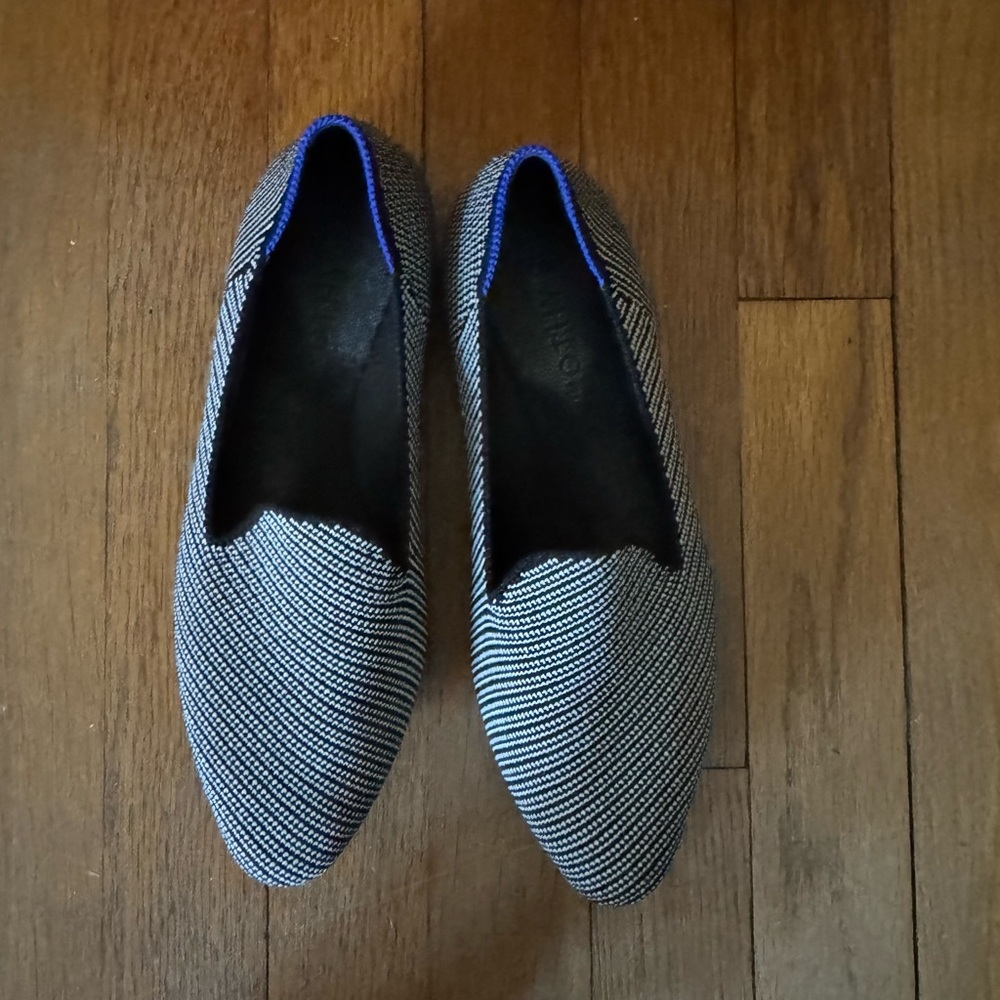 Rothy's Almond Loafer in Black Twill